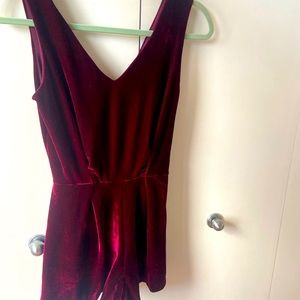 Velvet burgundy romper